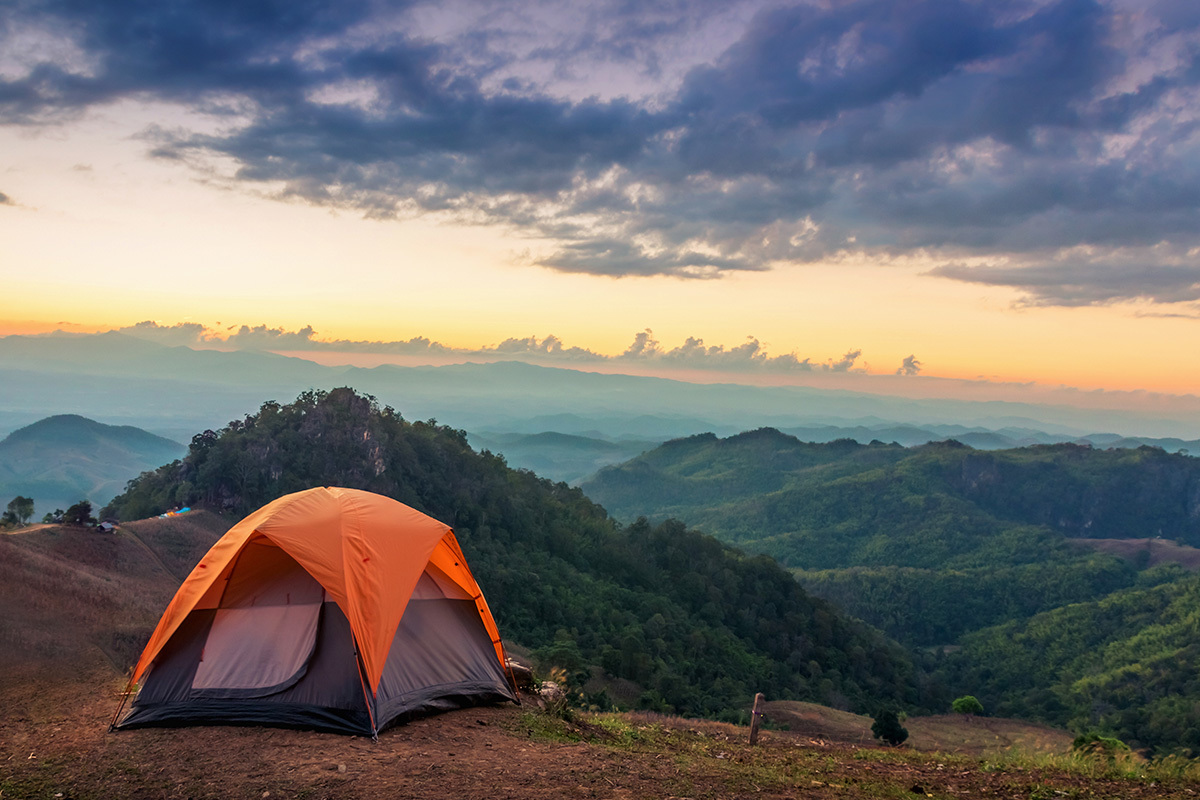 tent with a view, off-grid tent camping