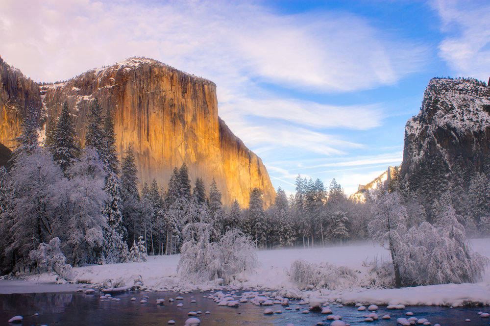 Yosemite National Park with snow
