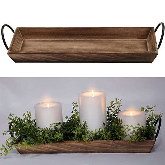 Aglary wood candle tray