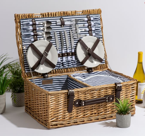 woven picnic basket gift for cabin home