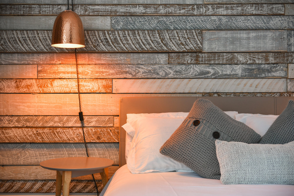 copper bedside lamp modern rustic cabin decor ideas