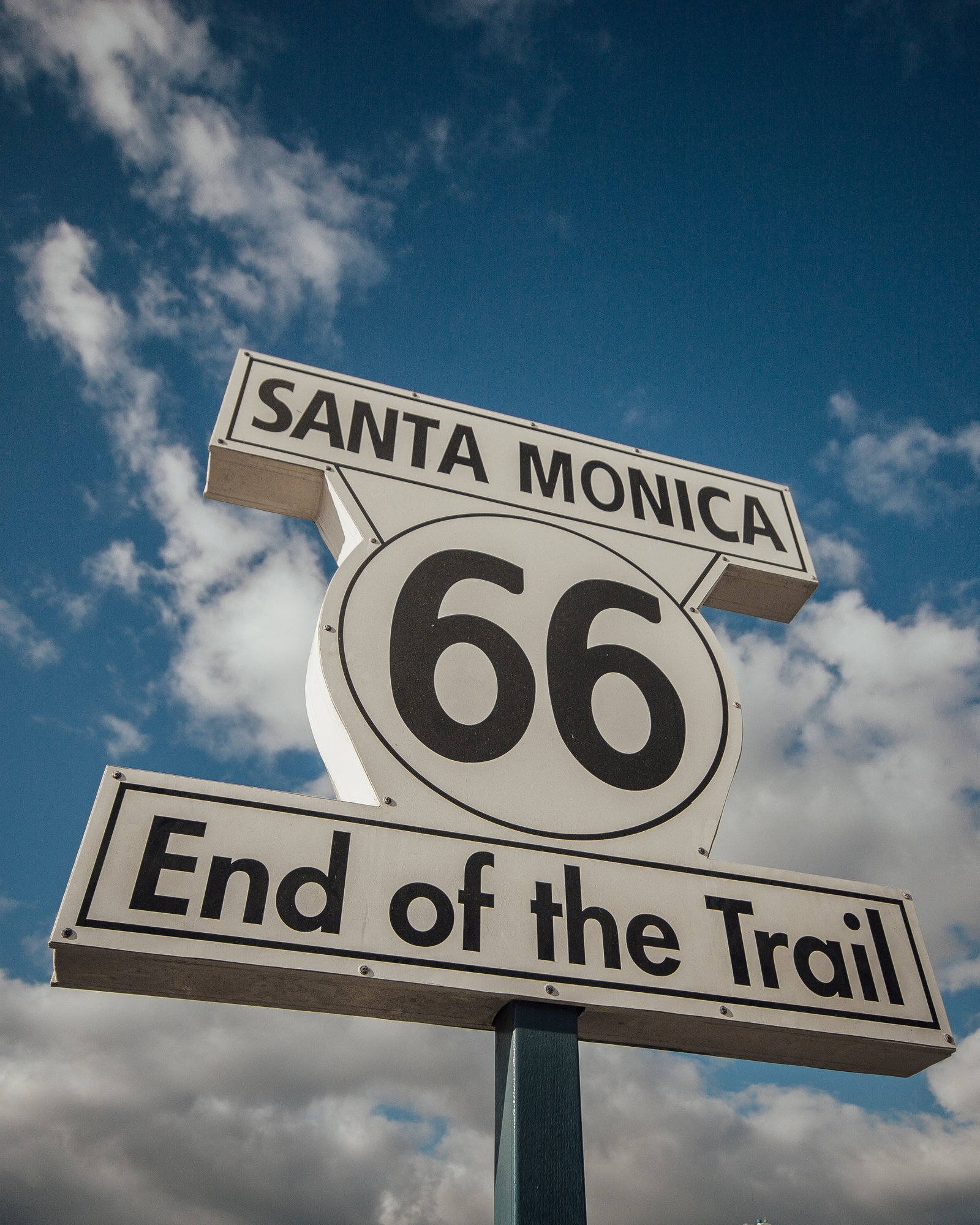 santa monica route 66 sign end of the trail sign