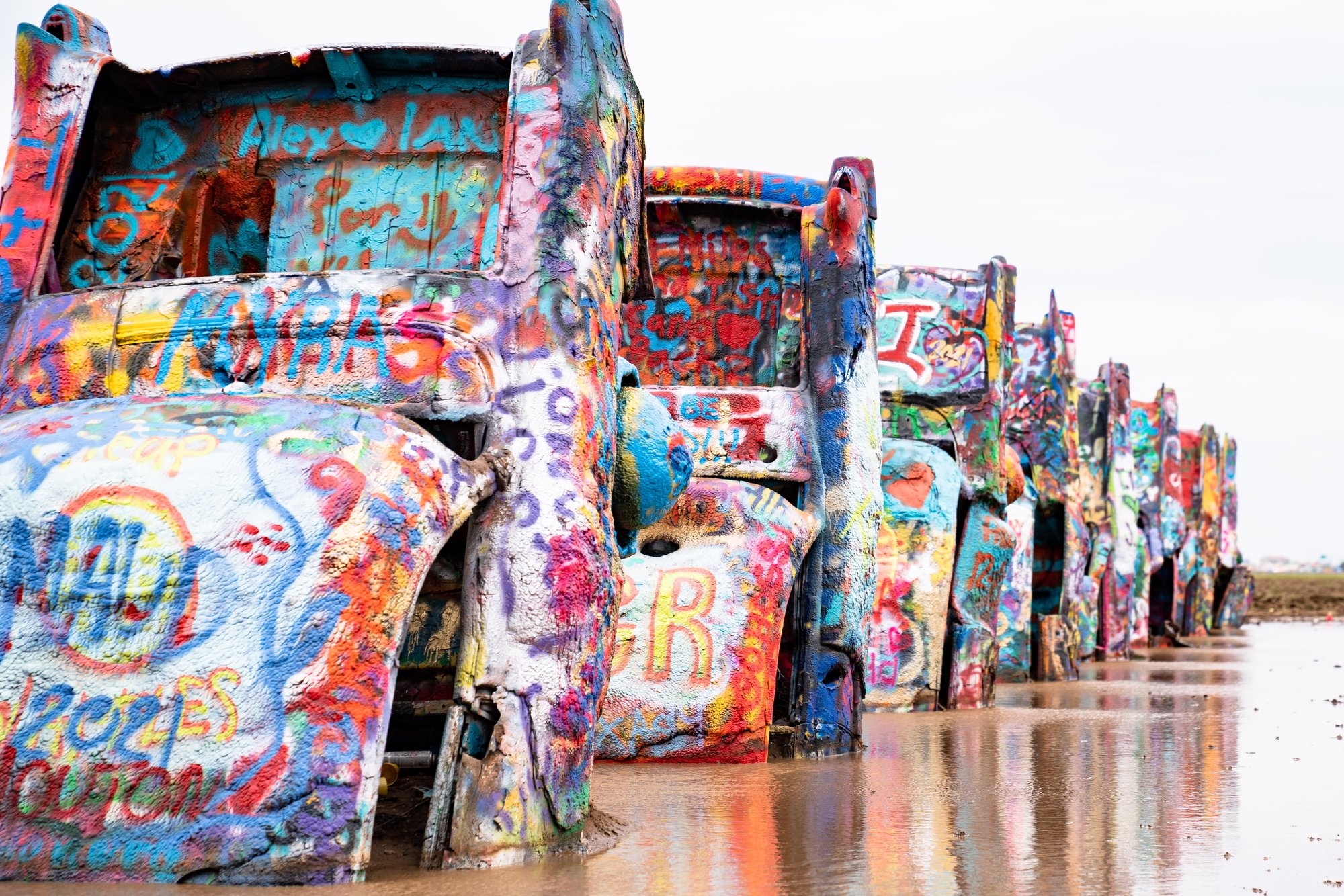 Cadillac Ranch texas pitstop on route 66 road trip