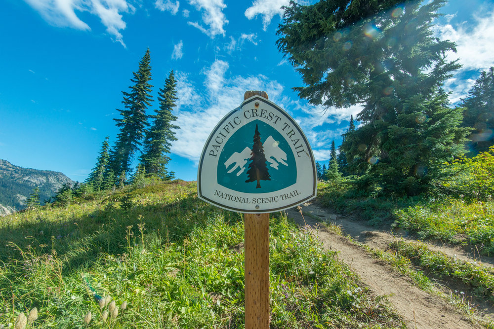 thru-hiking pacific crest trail sign