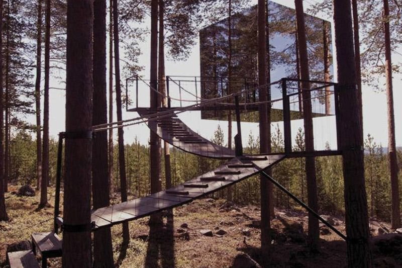 unique treehouses the mirrorcube treehouse