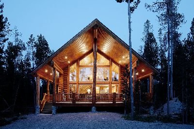 modern log cabin