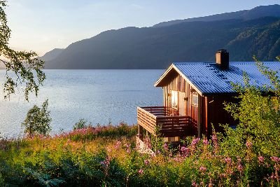 water front cabin with view