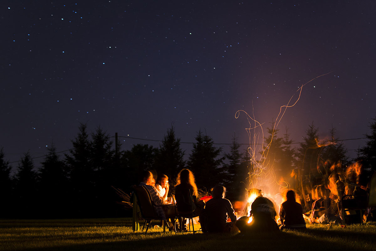 wilderness campfire gathering